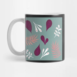 Winter leaf and ferns. Mug